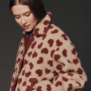 Maeve Cream and Brown Heart Teddy Jacket